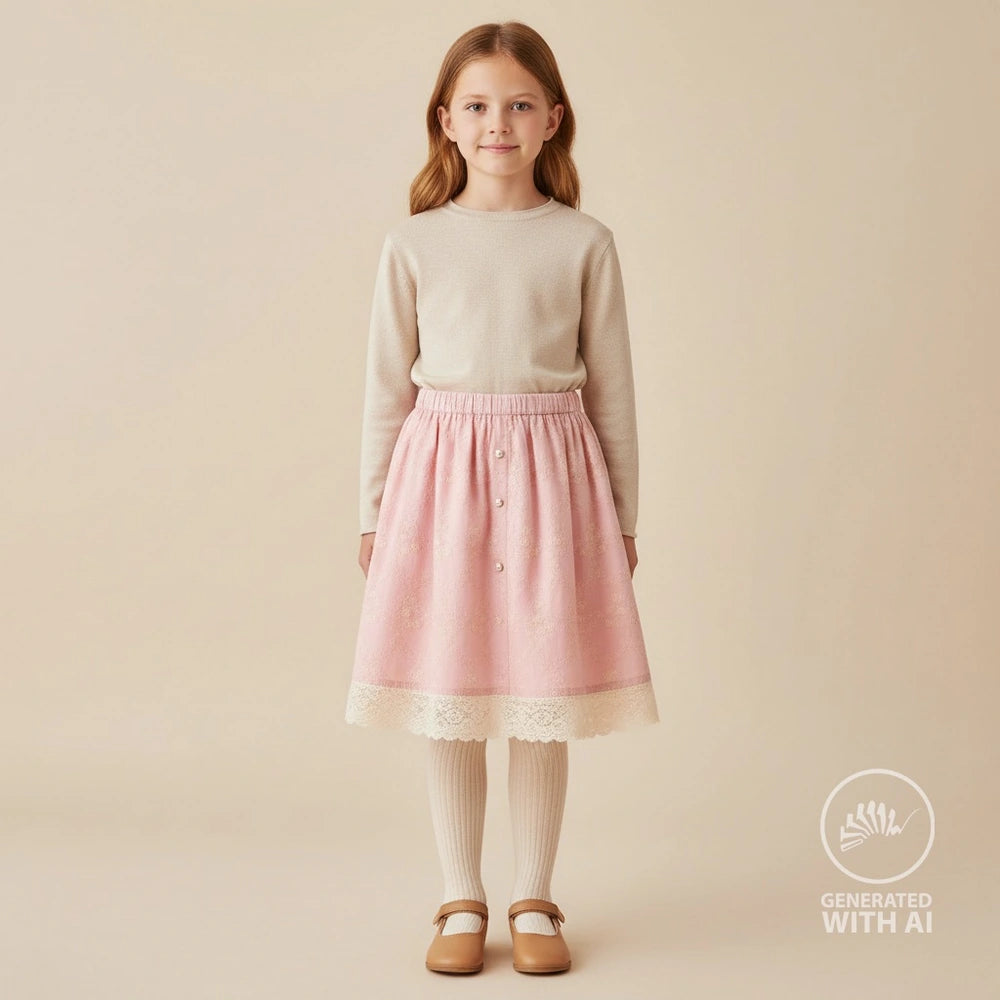 Batiststoff mit Stickerei  Farbe: rosa/weiß