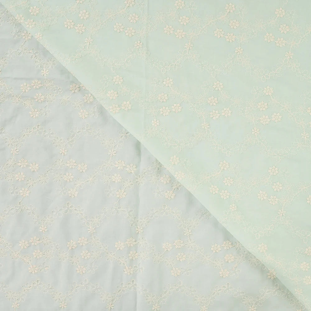 Baumwoll Batist-Stickerei - mint