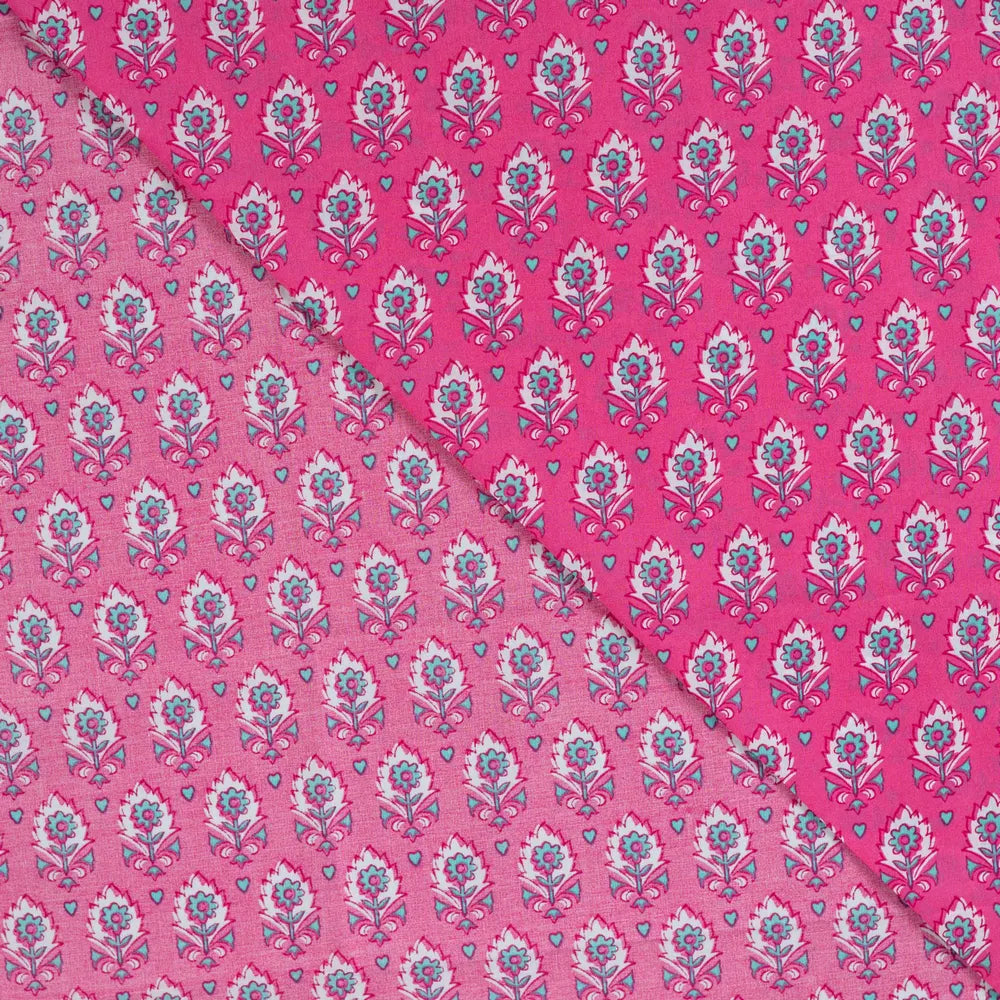 Baumwoll Voile Druck Blume Pink100% Baumwolle – passend zu Stepper V-8375