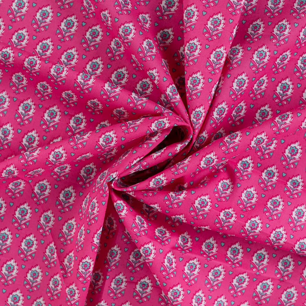 Baumwoll Voile Druck Blume Pink100% Baumwolle – passend zu Stepper V-8375