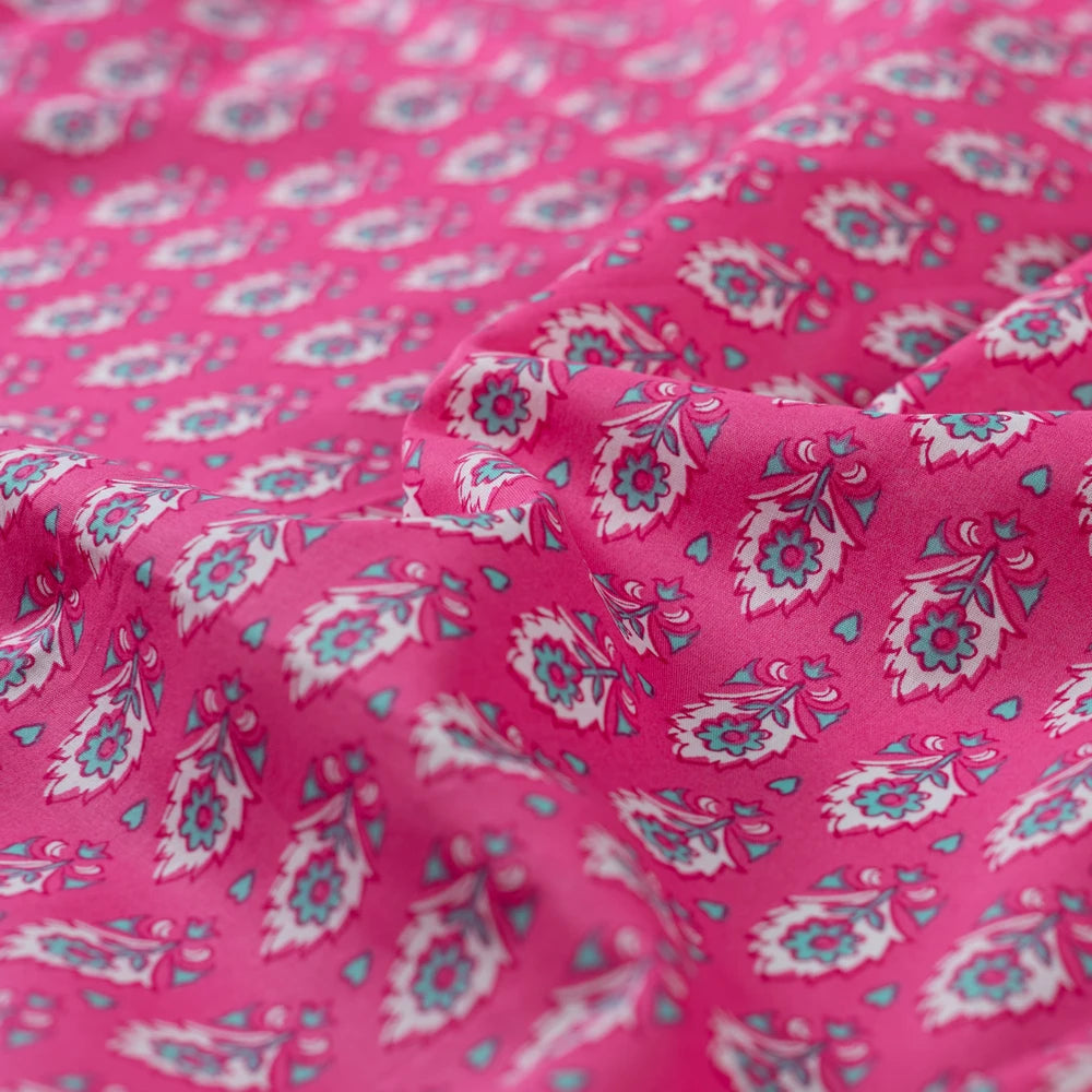 Baumwoll Voile Druck Blume Pink100% Baumwolle – passend zu Stepper V-8375