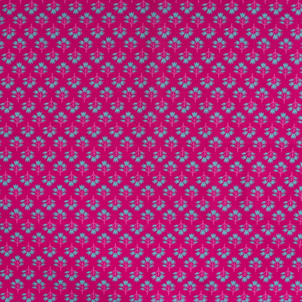 Baumwoll Voile Druck Ethno Flower  Pink100% Baumwolle – passend zu Stepper V-8375