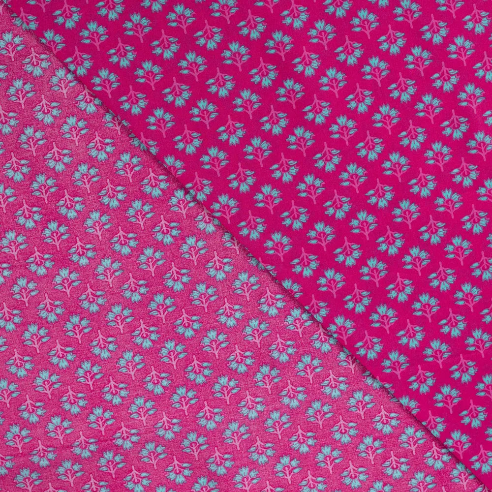 Baumwoll Voile Druck Ethno Flower  Pink100% Baumwolle – passend zu Stepper V-8375