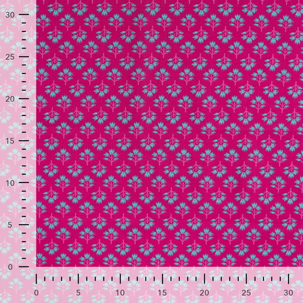 Baumwoll Voile Druck Ethno Flower  Pink100% Baumwolle – passend zu Stepper V-8375