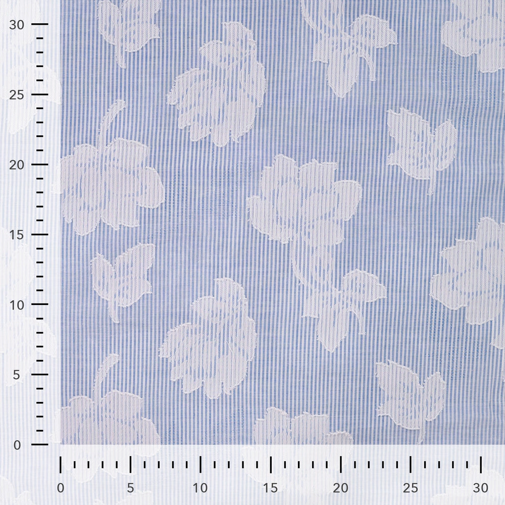 Baumwoll Scherli Mini-Streifen in Bleu – leichter strukturierter Sommerstoff aus 100% Baumwolle