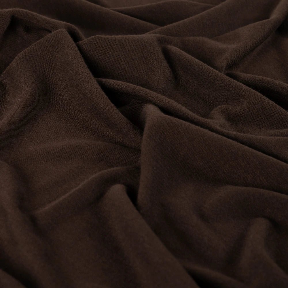 Weicher Merino Touch Jersey Stoff in Braun als Meterware