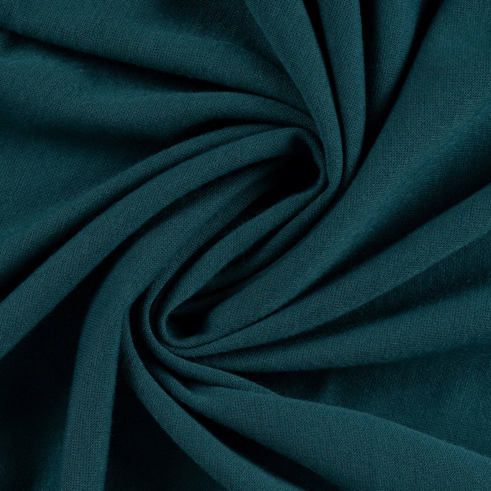 Weicher Merino Touch Jersey Stoff in Petrol als Meterware
