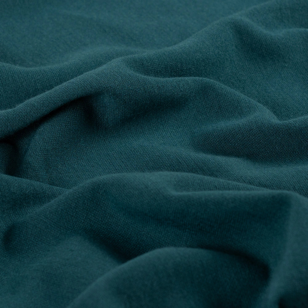 Weicher Merino Touch Jersey Stoff in Petrol als Meterware